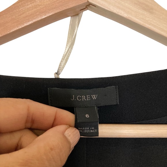 J. CREW Wrap Dress in 365 Crepe Black Tie At Waist Size 6 - Picture 15 of 16